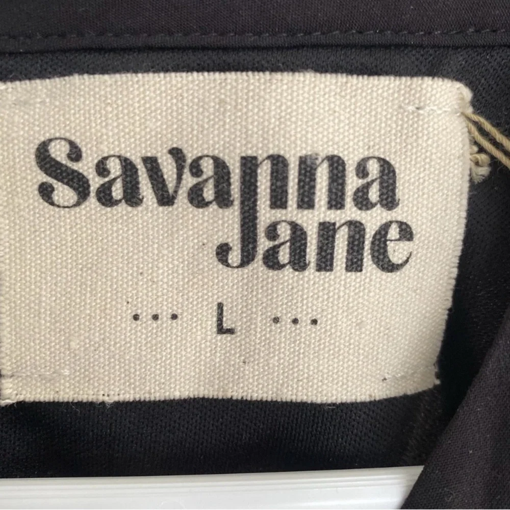 Savanna Jane Dress Women’s L Black Floral Embroidered Sleeveless A Line - Picture 3 of 8